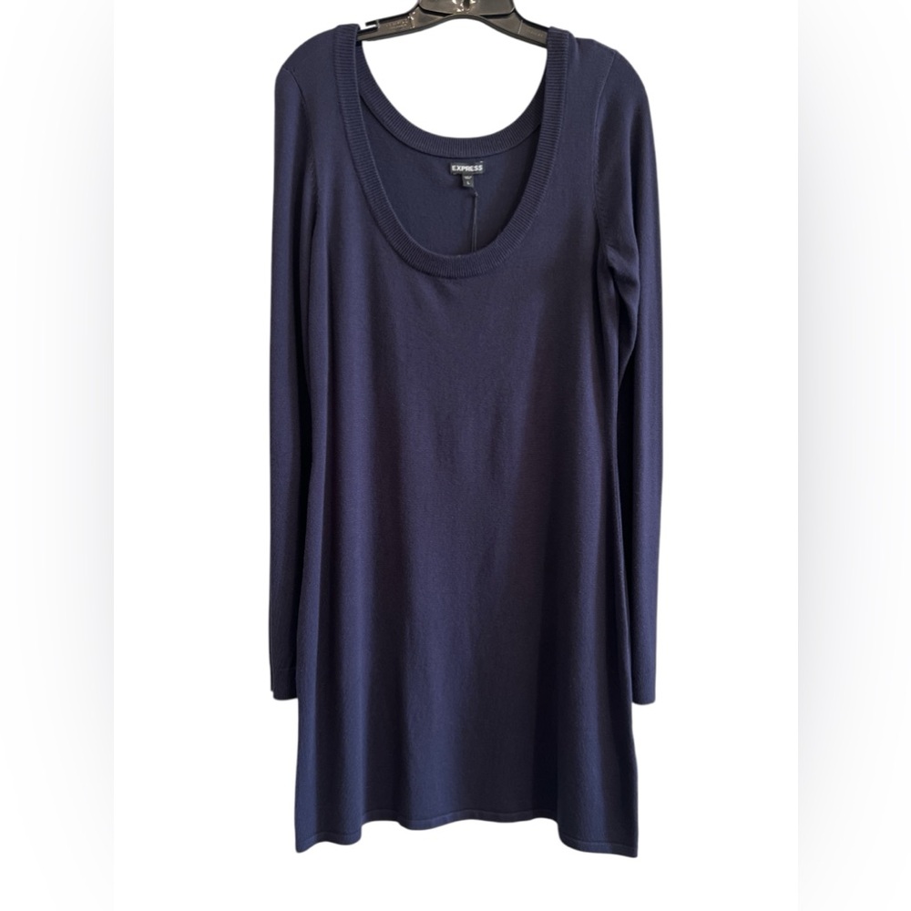 Express Navy Blue Knit Sweater Dress Size Large NEW